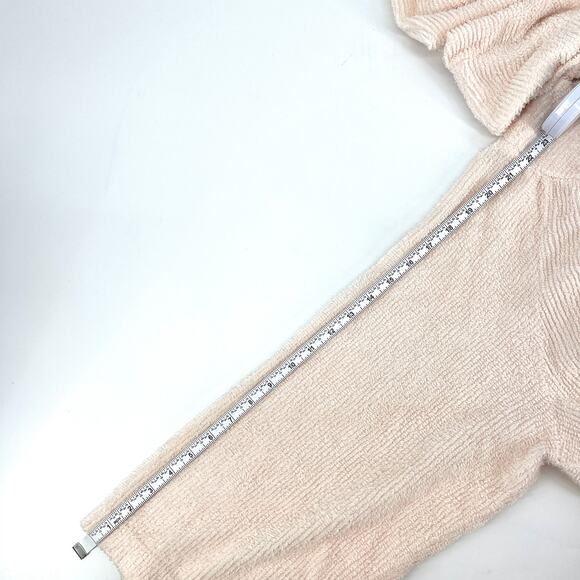 VTG Womens Peach Chenille Button Up ¾ Sleeve House Coat Robe Size 2XL **READ** - Picture 5 of 6